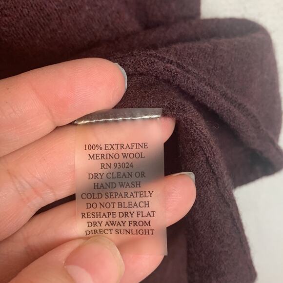 Bela NYC womens small burgundy long sleeve sweater wool soft casual - Picture 6 of 8